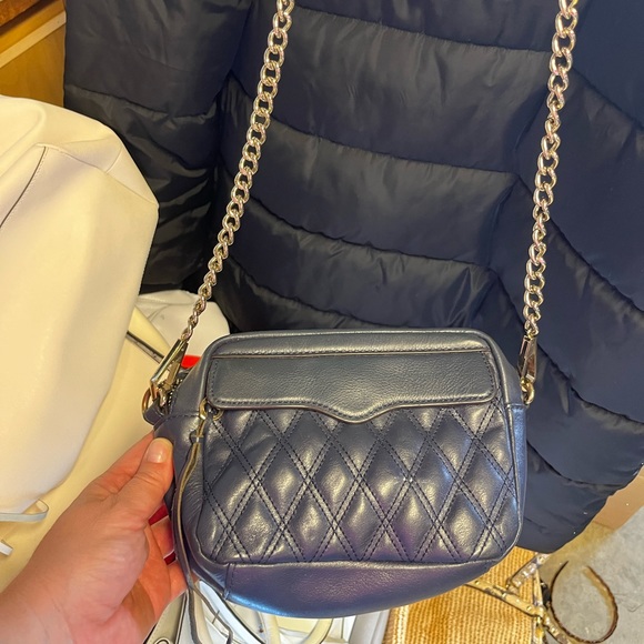 Rebecca Minkoff Small Navy Quilted Leather Crossbody - Picture 1 of 4